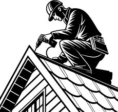 Dessin d'un ouvrier sur un toit